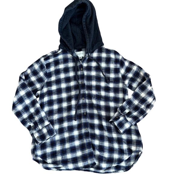American Eagle Flannel with‎ Hoodie Size Medium - Picture 1 of 3